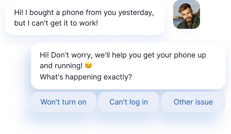 AI-powered chatbot for support