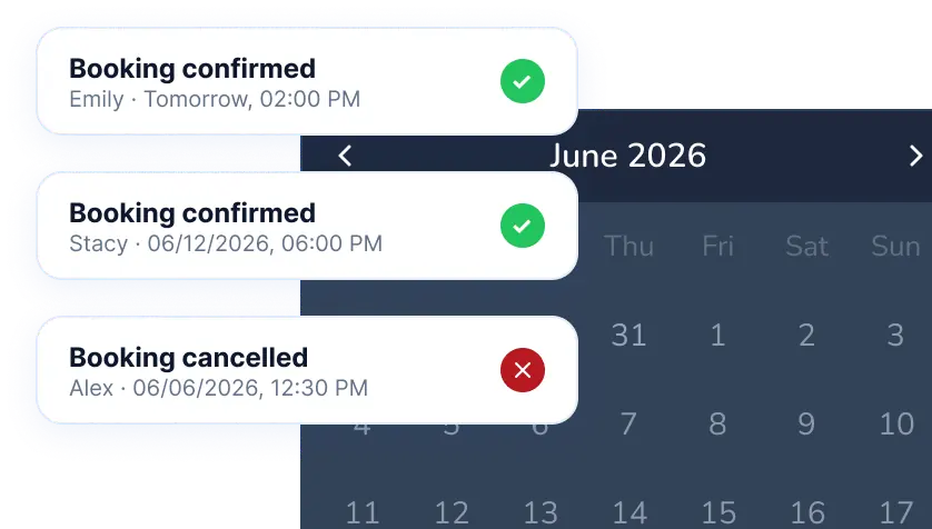 Instant online booking via AI chatbot
