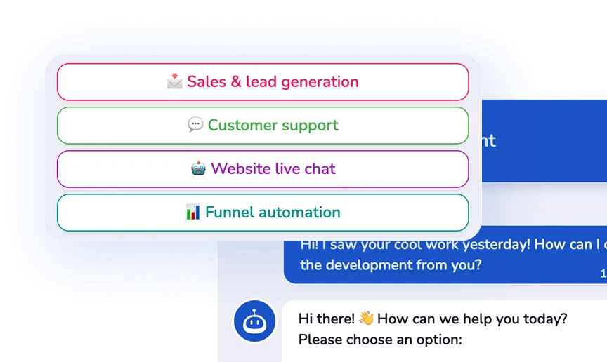 Action buttons in live chat