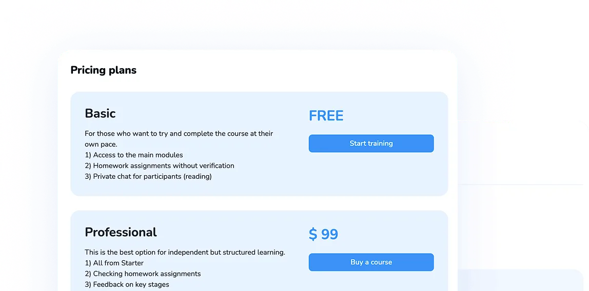 Course pricing
