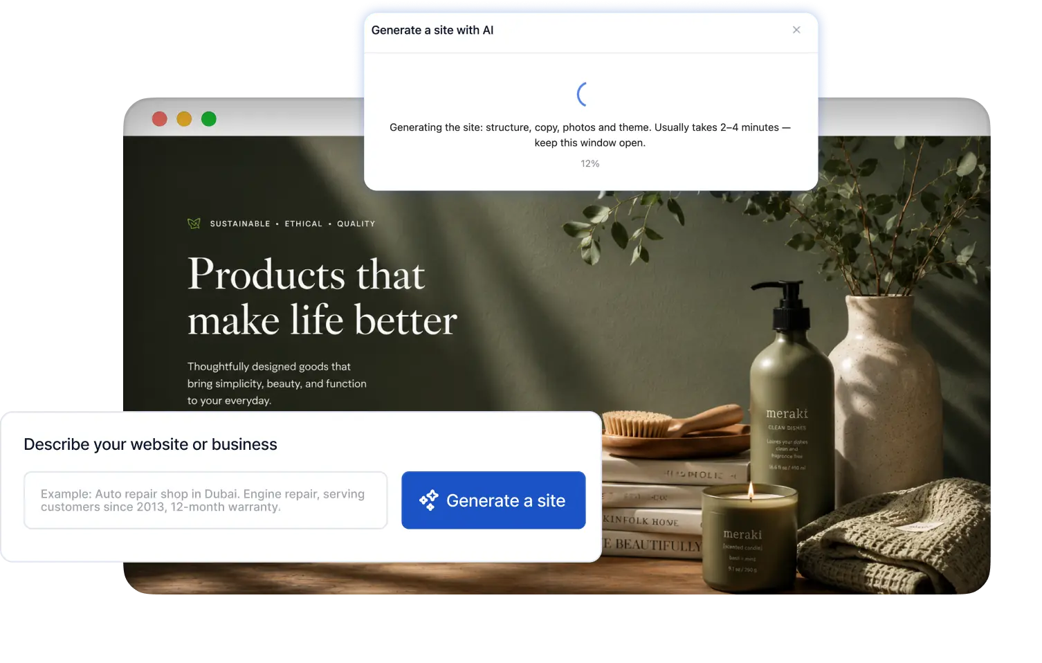 Online shop bot interface