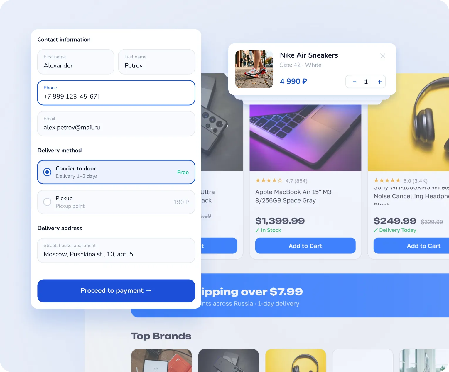 Shopping cart and checkout