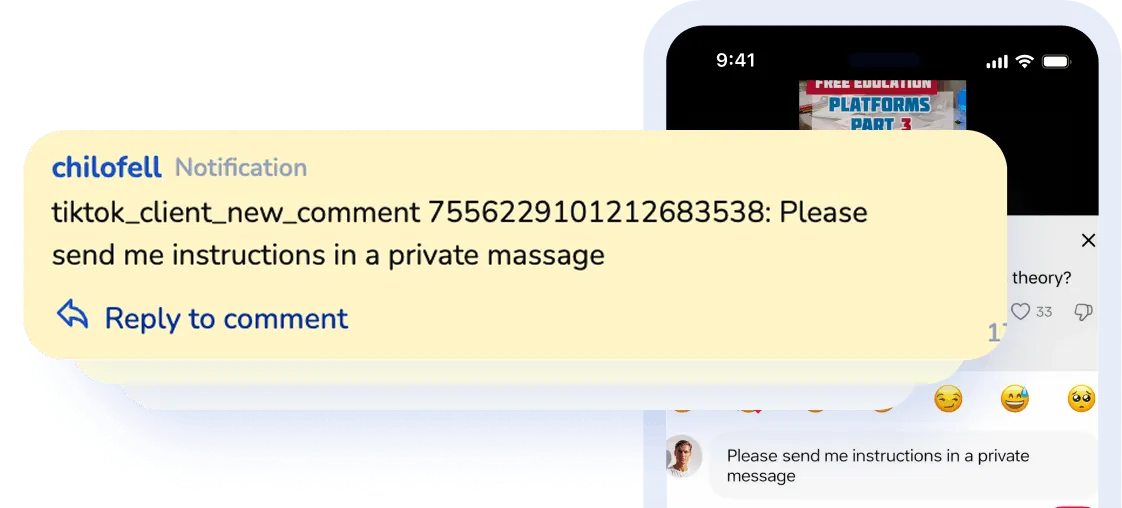 Auto-replies in TikTok bot